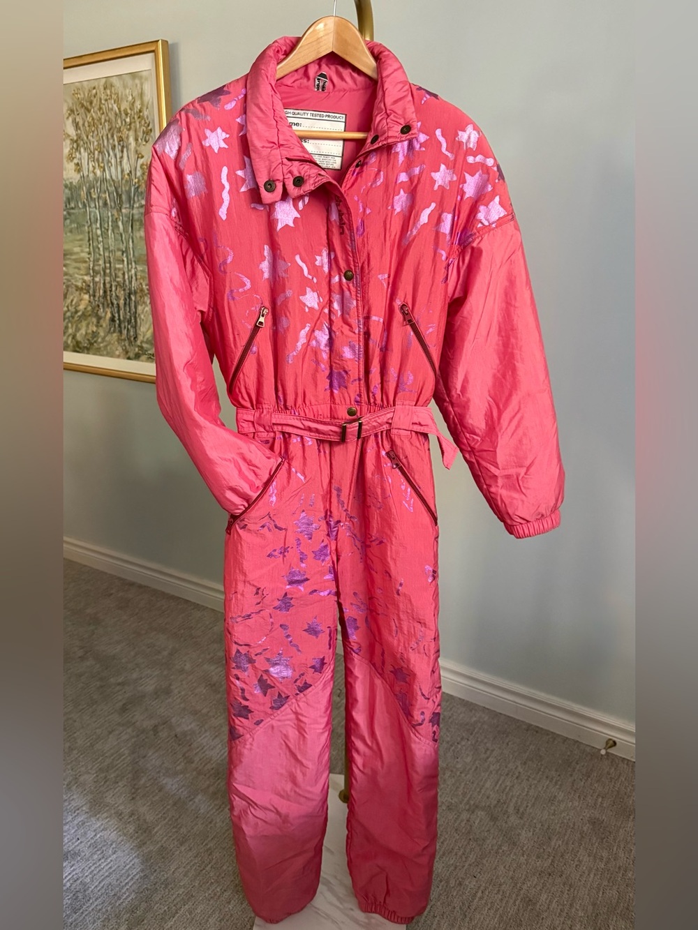 Vintage Dubin Pink One Piece Ski Suit Snowsuit 80s 90s